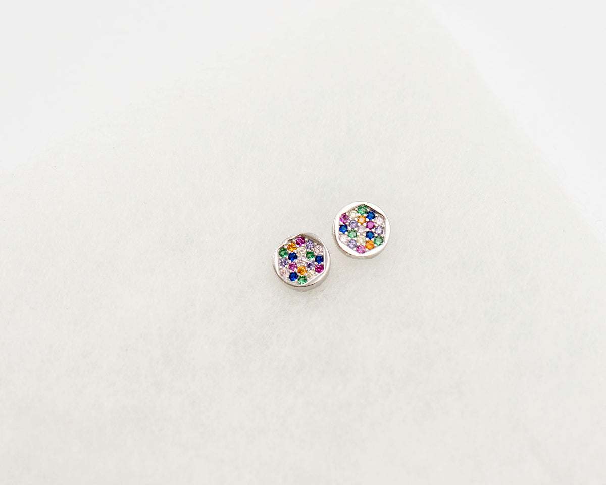 056 Earring Studs Silver and Cubic