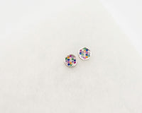 056 Earring Studs Silver and Cubic
