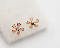 073 Earrings Pink Flower Studs