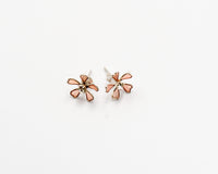 073 Earrings Pink Flower Studs