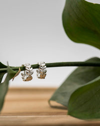 027 Earring Leafy Circle Hoop 10X10X4