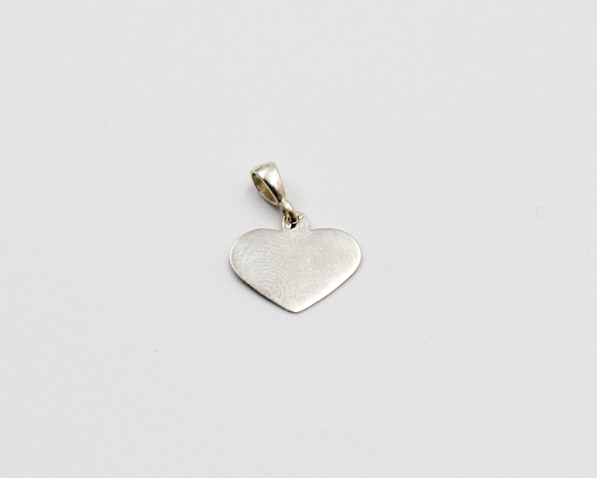 036 Pendant Silver Heart 15mm X 13mm