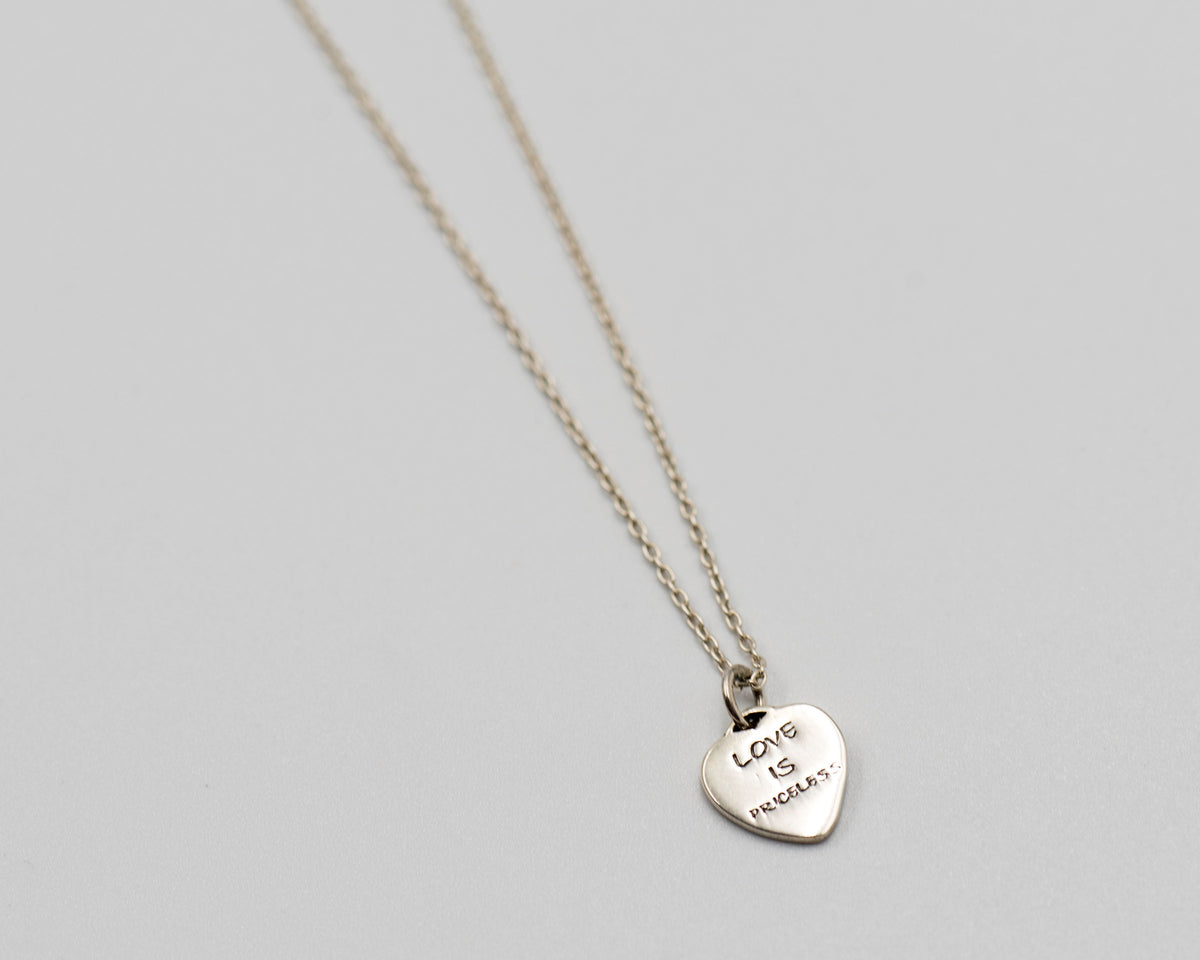 047 Set Necklace Emotional Heart Love is Priceless (Chain Included)