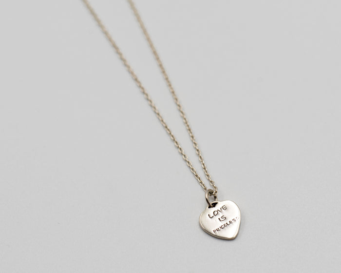 047 Set Necklace Emotional Heart Love is Priceless (Chain Included)