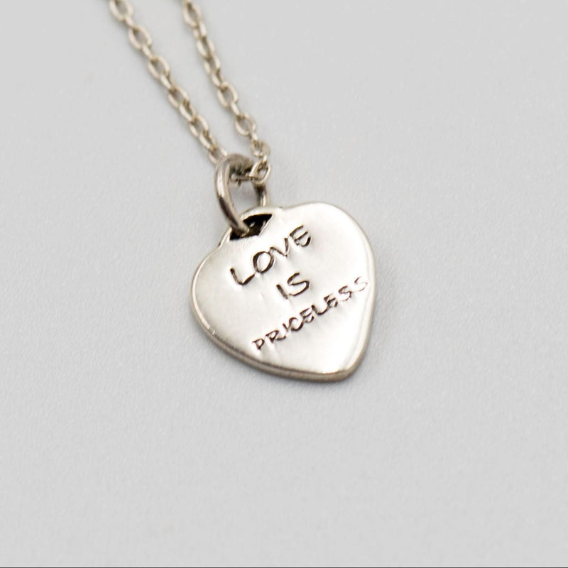 047 Set Necklace Emotional Heart Love is Priceless (Chain Included)