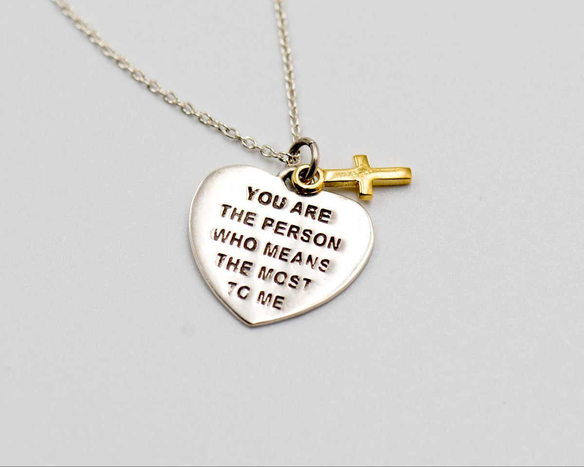 042 Set Necklace Emotional Heart with words (Chain Included)