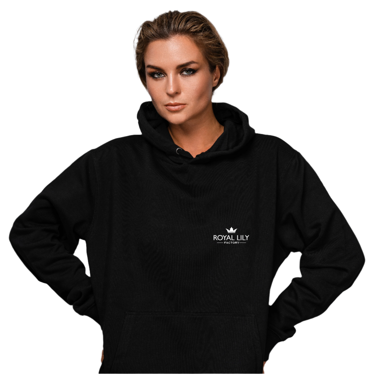 H003 Hoodies Classic (Blk) White Circle