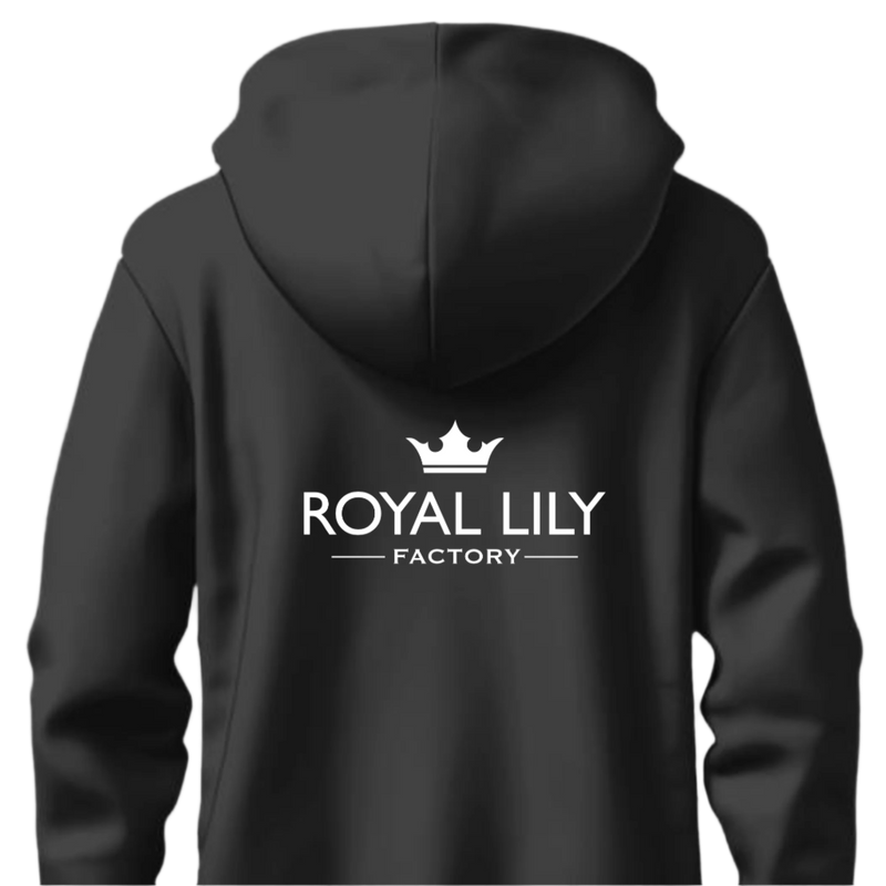 H010 Hoodies Clasic White Flower Front and Crown at the Back