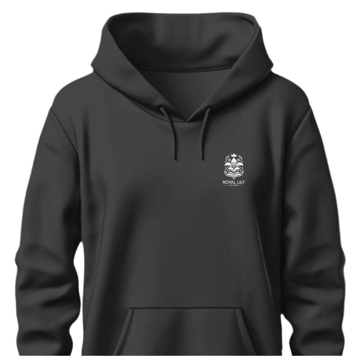 H010 Hoodies Clasic White Flower Front and Crown at the Back