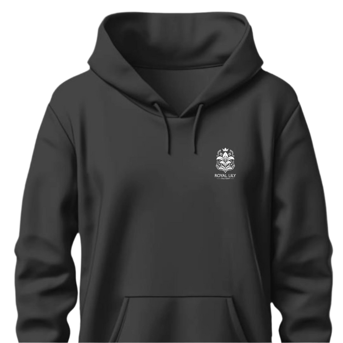 H010 Hoodies Clasic White Flower Front and Crown at the Back