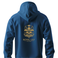 H005 Hoodies Classic (Blue) Gold Flower