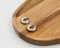 106 Earrings Elegant silver thick hoop earrings