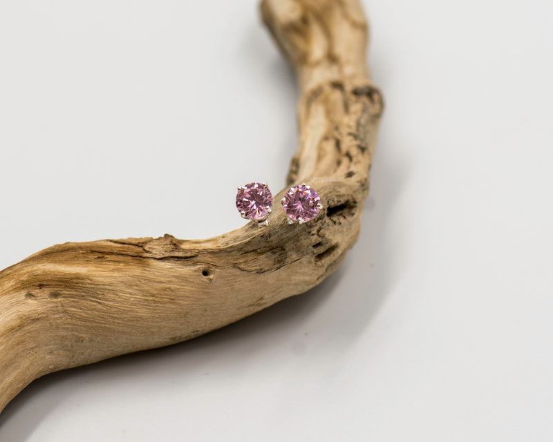 057 Earrings Studs 7mm Colourd Cubic Studs