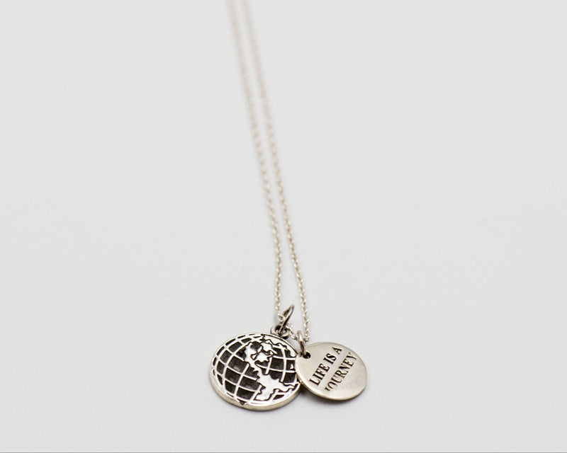 051 Set Necklace Life is a Journey Earth ball (Chain Included)